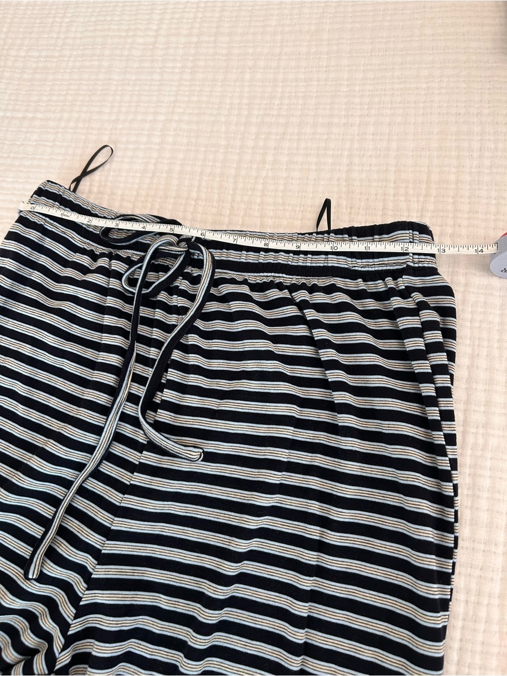 Striped Navy & White womens wide leg, leisure SET.